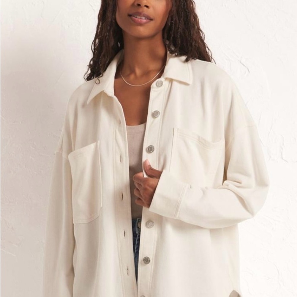 Z Supply Cream Button-Down Shirt